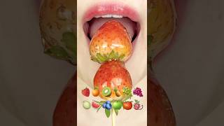 ASMR FRUIT TANGHULU EMOJI FOOD 🍓🍊🥝🍍🍇🍇🍈🍉🫐🍏🍅 과일 탕후루 이모지 먹방 sped up [upl. by Gally682]