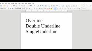 OverlineDouble underline and single underline the text double underline the text in libreoffice [upl. by Aisset]