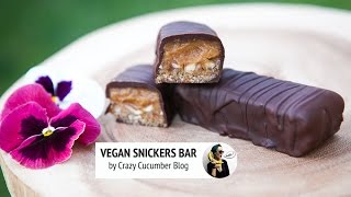 Vegan Snickers bar with date caramel [upl. by Kciredec]