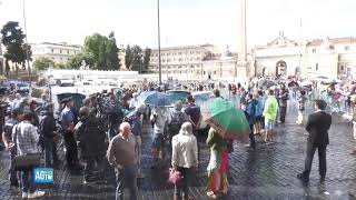 I funerali di Luca Giurato oggi nella Chiesa degli Artisti a Roma [upl. by Tomi]