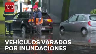 Autos quedan varados por inundación en Calzada de Tlalpan y José María Morelos  Las Noticias [upl. by Akire]