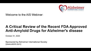 Critical Review of Recently Approved FDA AntiAmyloid Drugs for Treatment of Alzheimers Disease [upl. by Stoat271]