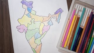 How To Draw Map Of India  Indian Map Drawing  Geography [upl. by Salvay934]