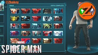 Marvels SpiderMan Muestra de todos los 28 trajes y como conseguirlos [upl. by Aracaj]