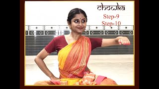 LESSON9  CHOWKA Step 9 and 10  Odissi Dance Basics  Tutorial  Tulika Tripathy  odissi [upl. by Alyahs]