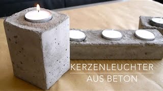 DIY★ Beton Kerzenständer Anleitung Kinderleicht [upl. by Ennavoj]