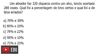 Exercício de Porcentagem  Utilizando Regra de Três [upl. by Izogn913]