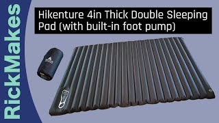 Hikenture 4in Thick Double Sleeping Pad with builtin foot pump [upl. by Gilboa853]