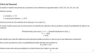 Criterio de Chauvenet para descartar datos experimentales [upl. by Ainelec]