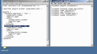 XML Tutorial 28 Attributes In DTD Schema [upl. by Gelman681]