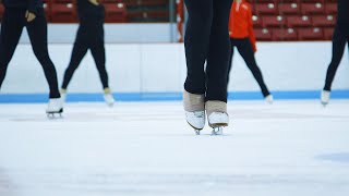 The BU Synchronized Skating Team Practices Their Routine [upl. by Sosthena]