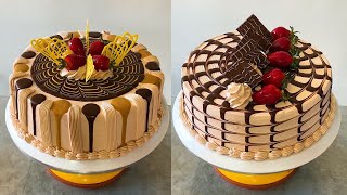 tutorial para decorado de pasteles con ganache de chocolate y dulce de leche [upl. by Adnohs]