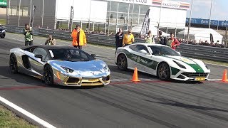 Lamborghini Aventador LP700 vs Ferrari F12 berlinetta [upl. by Adnolay]