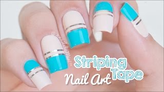 Striping Tape Tutorial with Couture Gel Nail Polish [upl. by Eirrehs]