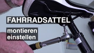 Fahrradsattel montieren und einstellen [upl. by Lenwood]