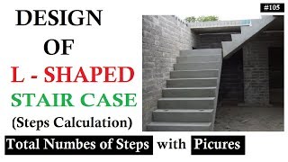 How we design LShape stair cases Steps calculation [upl. by Eelyahs]