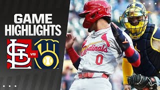 Cardinals vs Brewers Game Highlights 9324  MLB Highlights [upl. by Studnia]