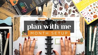 OCTOBER PLAN WITH ME  Monthly Layout amp Overview Pages Setup in a Classic Happy Planner [upl. by Marvin212]