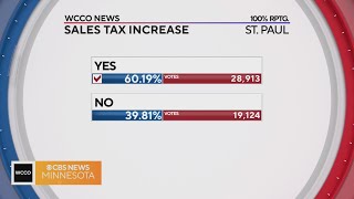 MN election results Sales tax increase approved in St Paul Mpls City Council still being decided [upl. by Acirne]