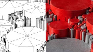 TUTORIAL  abstact Cylinder Towers in Cinema 4D ⚡ Under 10 MIN ⚡  📩 Free Project 📩 [upl. by Malachi428]