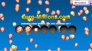 Euromillions Results for BIG Tuesday 4th October 2011 Superdraw [upl. by Strawn]