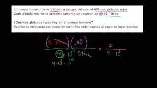 Calculando los glóbulos rojos en el cuerpo con notación científica [upl. by Fevre]