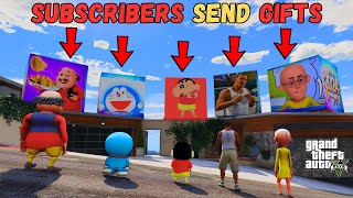 NEW YEAR Subscribers Gift Unboxing in Gta 5  Shinchan and Franklin Unbox Subscriber Gifts in GTA 5 [upl. by Alison950]