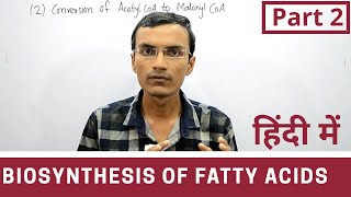 Fatty acid synthesis in Hindi  Part 2 [upl. by Eimme]