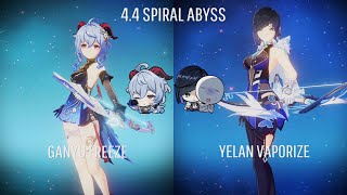 C6 Ganyu Freeze amp C1 Yelan Vaporize  Genshin Impact 44 Spiral Abyss [upl. by Lilybel]