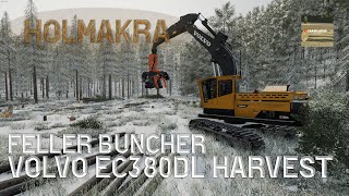 VOLVO EC380DL amp John Deere Feller Buncher FIRST USE l FS22 l FORESTRY TIMELAPSE l HOLMAKRA l E08 [upl. by Anaujd445]