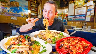 Italian Street Food in Naples SEAFOOD SPAGHETTI  Pizza in Naples Italy [upl. by Malita]