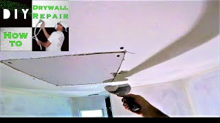 How to Patch a Drywall Hole Part 2 Drywall Finishing the Drywall PatchDrywall Taping w FibaFuse [upl. by Pain223]