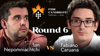 Round 6  Ian Nepomniachtchi  Fabiano Caruana  FIDE Candidates 2024 [upl. by Atram]