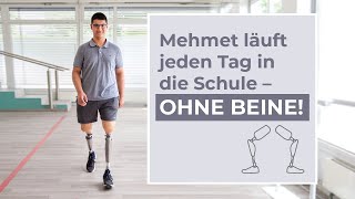 Keine Beine Mehmet läuft mit 2 Prothesen  Beinprothesensystem CLeg von Ottobock [upl. by Nogam]