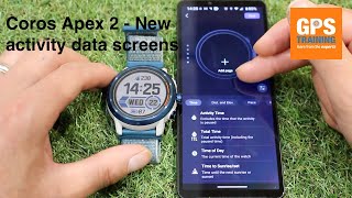 Coros Apex 2  New activity screen layout [upl. by Airbmac535]