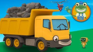 Dump Trucks For Children  Geckos Real Vehicles [upl. by Atled]