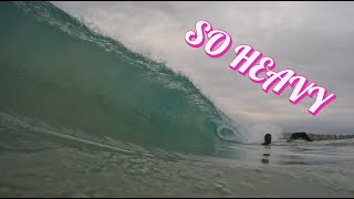 CHARGING HEAVY SHOREBREAK  RAW POV BODYBOARDING [upl. by Llecrad]