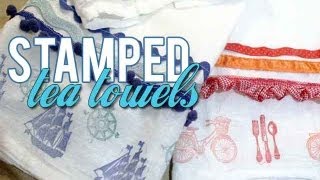 Stamped Tea Towels featuring ColorBox Crafters Ink by Jennifer Priest [upl. by Cherlyn261]