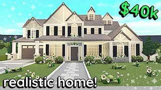 40k Spring Realistic Bloxburg House Build 2 Story Exterior Tutorial [upl. by Benji830]