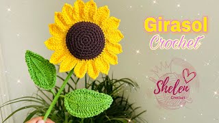 Girasol a crochet 🌻🧶💕 FORMA 2🥰 floresamarillas flores girasol girasoles [upl. by Asseniv]