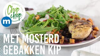 Met mosterd gebakken kip Recept  metroChopChop [upl. by Harobed]