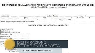 Come compilare modulo detrazioni dimposta [upl. by Nnylkcaj726]