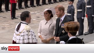 Platinum Jubilee Royals arrive at St Pauls for thanksgiving service [upl. by Ilan598]