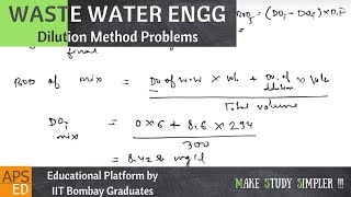 Dilution Method Problems  Waste Water Engineering [upl. by Ewolram]