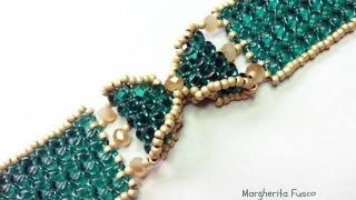 Tutorial come fare un bracciale a fiocco con perline superduo  twin braccialetto Papillon [upl. by Ateerys]