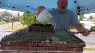 Applying Tamoseal to a chimney crown [upl. by Demah]