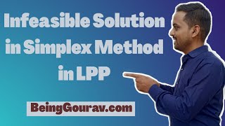 INFEASIBLE SOLUTION IN SIMPLEX METHOD IN LPP [upl. by Peggir]