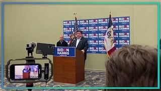 IL Governor J B Pritzker speaks ahead of Iowa caucuses [upl. by Ehrman838]