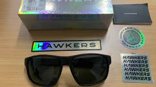 HAWKERS Faster Polarized Black Dark Sunglasses Unboxing [upl. by Nolyak]