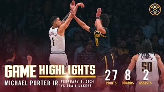 Michael Porter Jr Full Game Highlights vs Lakers 🎥 [upl. by Atinar]